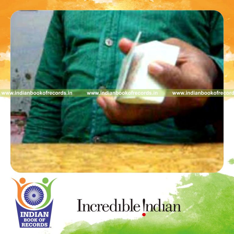 individual performing maximum sabers rollback card cuts in one minute for record in Indian Book of Records