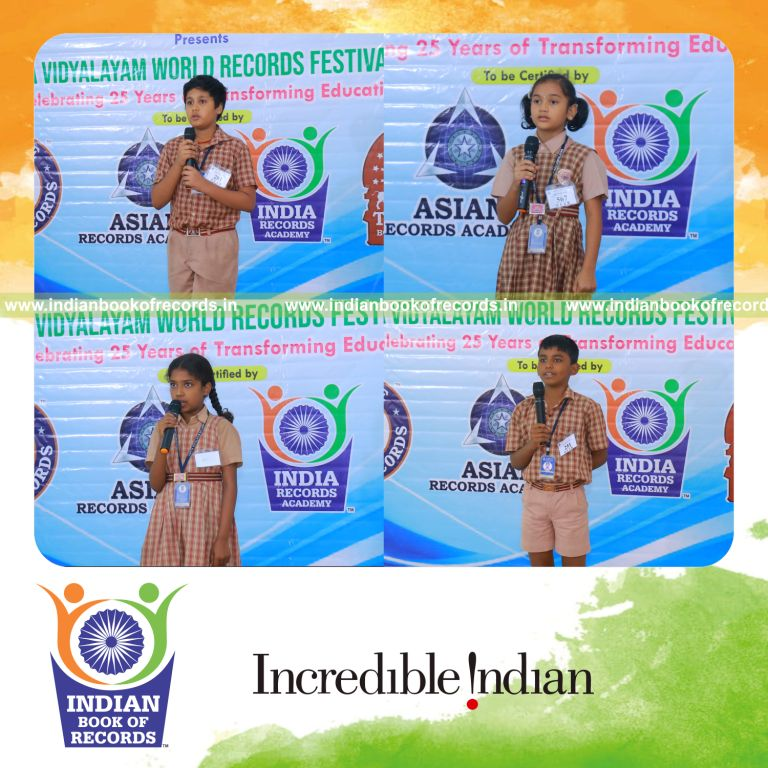 A group recalling sight words consecutively for extended hours at one location for Indian Book of Records