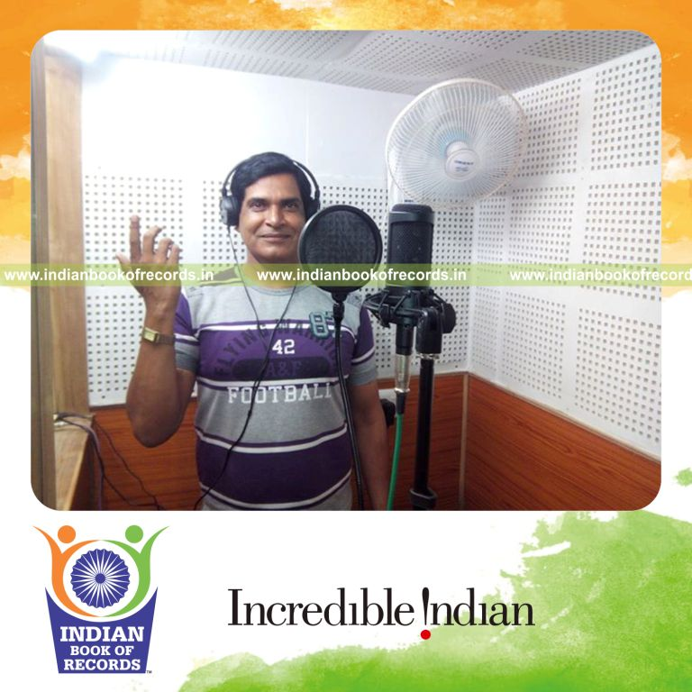 male singer performing songs in female voice for Indian Book of Records