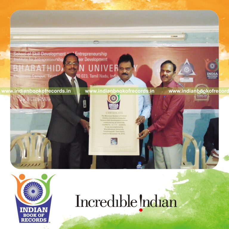 students enrolled in skill development course in an academic year for Indian Book of Records