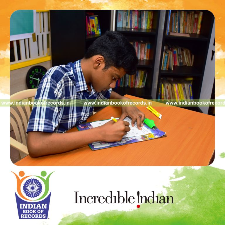 Multiple sudoku puzzles solved rapidly within a limited duration recognized by Indian Book of Records