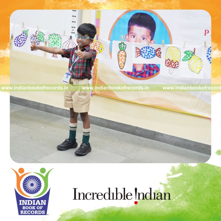 Maximum Thumbprint Artworks Made in 60 Minutes by a Pre-Schooler - Indian Book of Records.