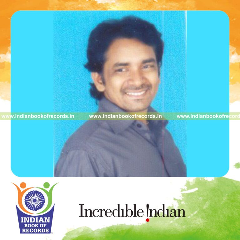 male individual lifting dumbbells repeatedly within one minute for an record in Indian Book of Records