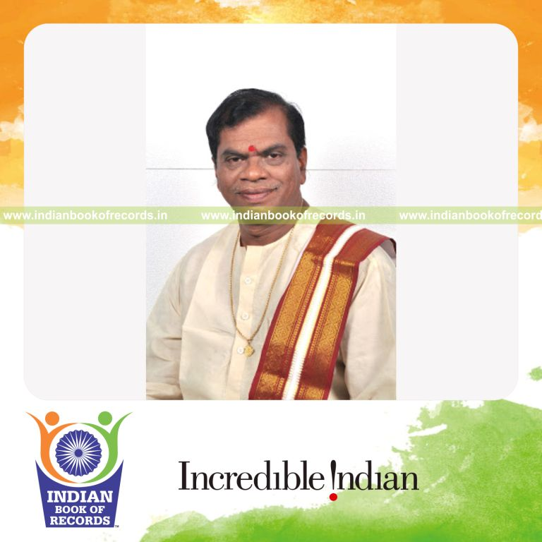 male individual reciting dharanavadhana prakriya repeatedly within ten hours for Indian Book of Records