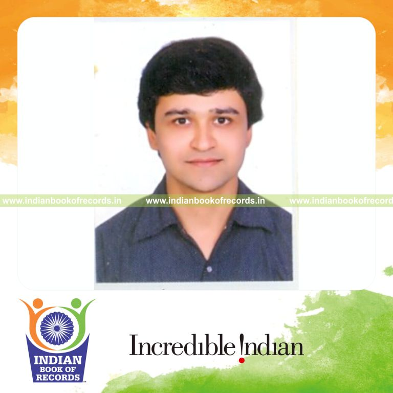male individual reciting national anthem repeatedly within ten hours for record in Indian Book of Records