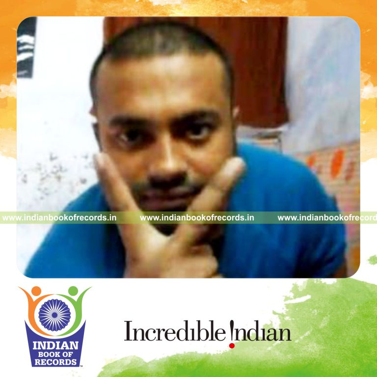 individual performing turnover card cuts in one minute for record in Indian Book of Records