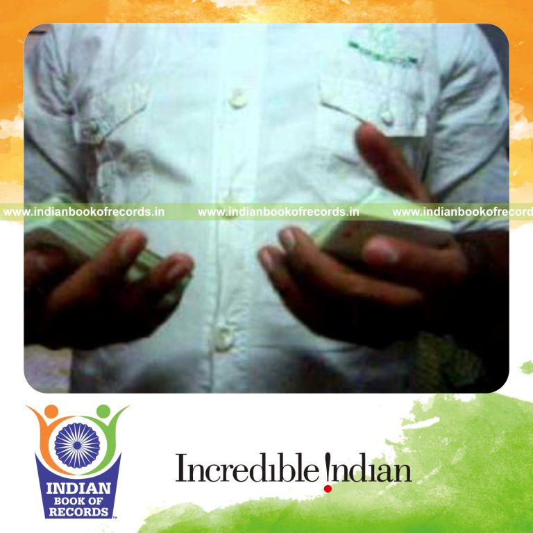 individual performing maximum two handed revolution 2 cuts in 30 seconds for record in Indian Book of Records