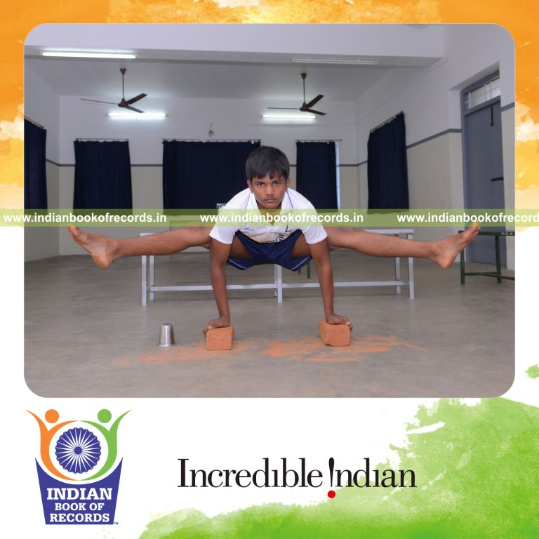 young boy performing yogasanas continuously for Indian Book of Records