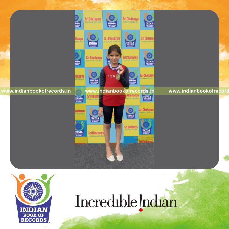 individual minor female performing maximum yogasanas in 10 minutes for record in Indian Book of Records