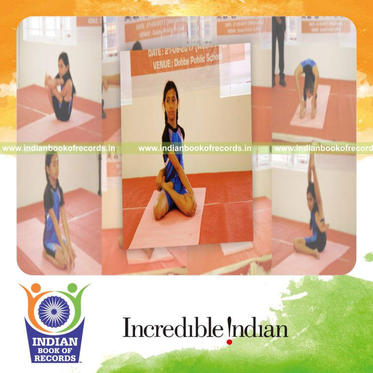 minor female performing multiple yogasanas within five hours for Indian Book of Records