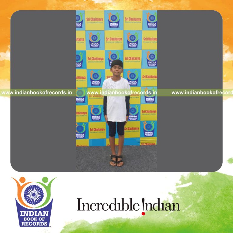 individual minor male performing maximum yogasanas in 10 minutes for record in Indian Book of Records