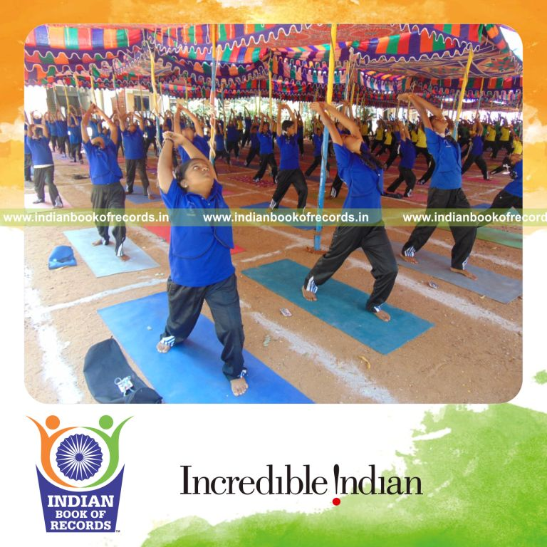 team performing multiple yogasanas simultaneously within two hours for Indian Book of Records