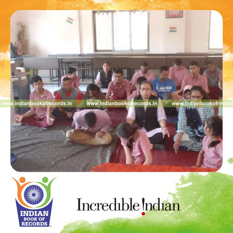 Specially abled participants engaged in meditation and chanting sessions across multiple venues recognized by Indian Book of Records