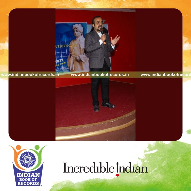 person memorising sequence of random shoes within one minute for record in Indian Book of Records