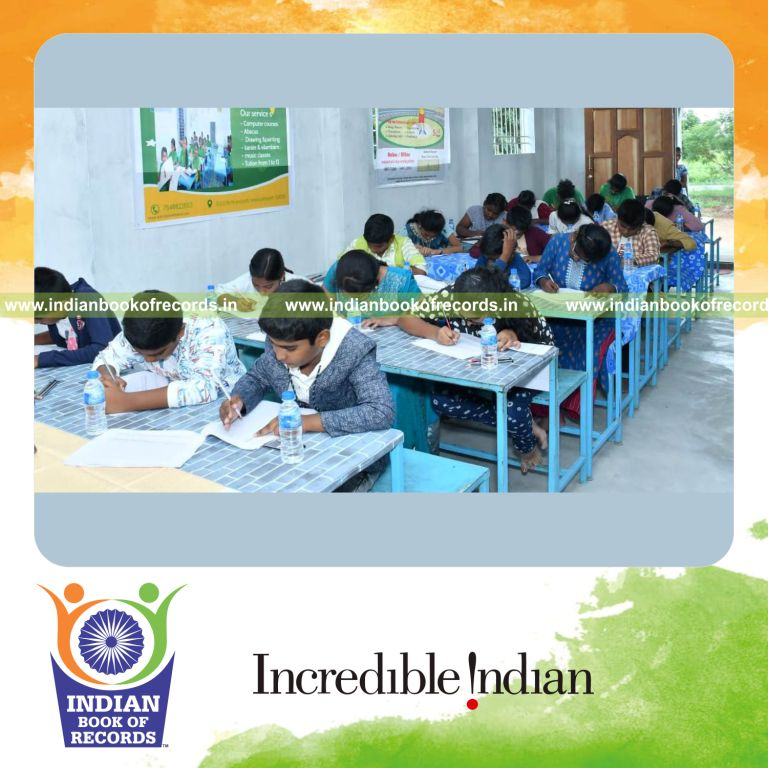 Participants solving multiplication problems simultaneously for an hour at a single venue for the Indian Book of Records