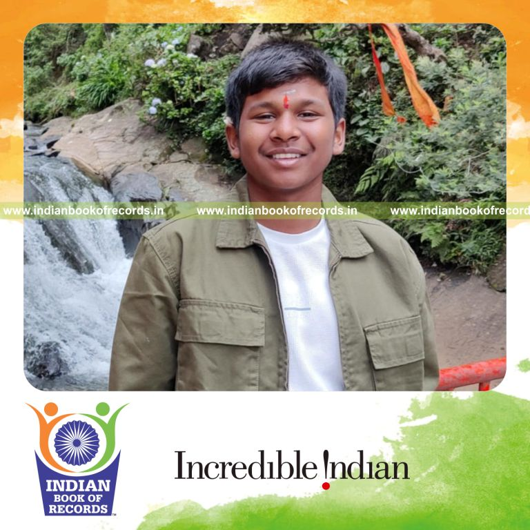 Young boy performing monologue and mime simultaneously in multiple languages recognized by Indian Book of Records
