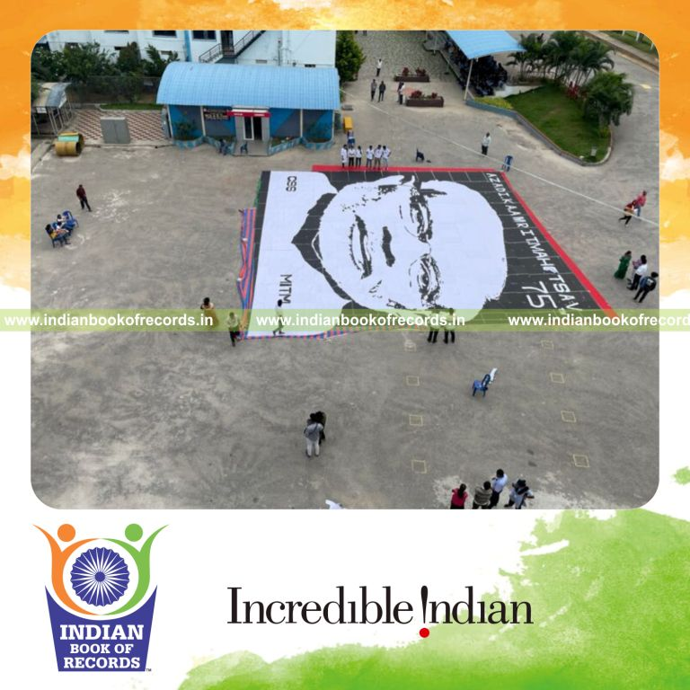 Massive portrait of Narendra Modi created using paper cuttings by a team recognized by Indian Book of Records