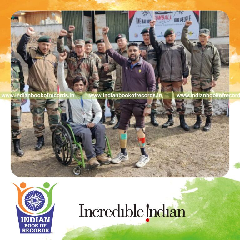 Specially abled driver completing a long non-stop manual gearbox car journey recognized by Indian Book of Records