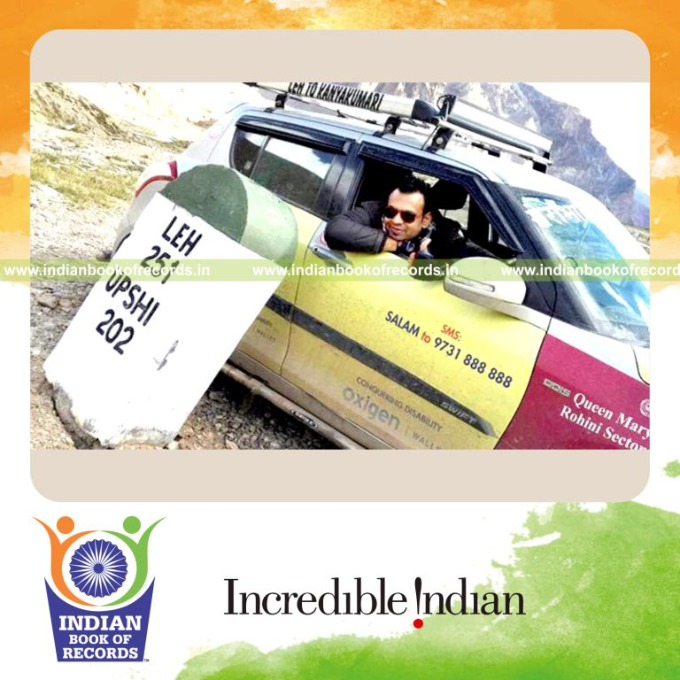 physically challenged individual completing north south expedition for Indian Book of Records