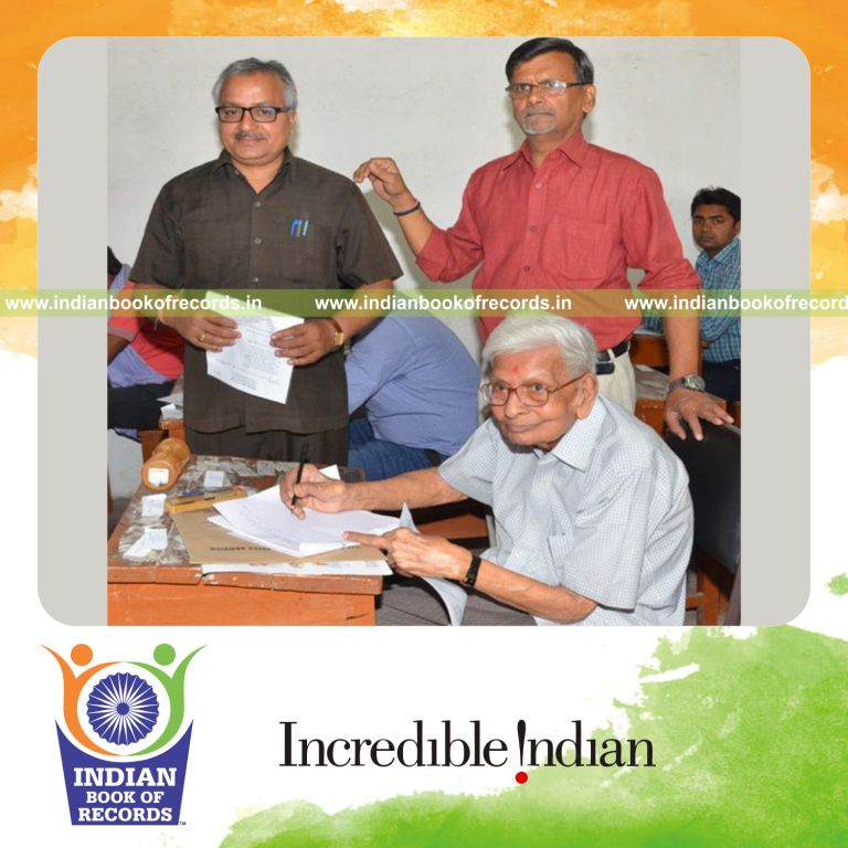 Elderly participant appearing for a postgraduate examination, recognized by Indian Book of Records.