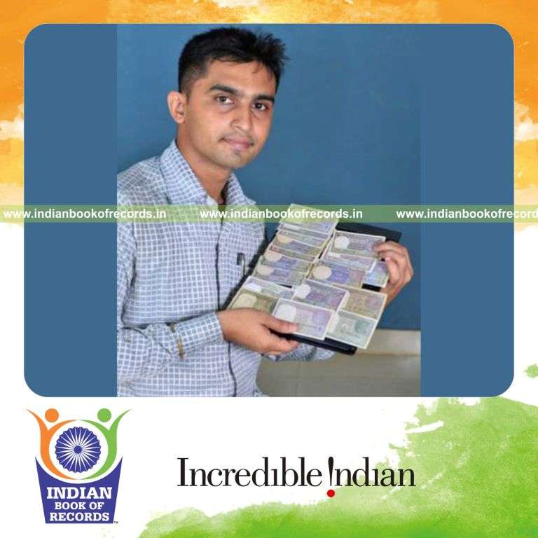 collection of one rupee notes with different signatures for Indian Book of Records