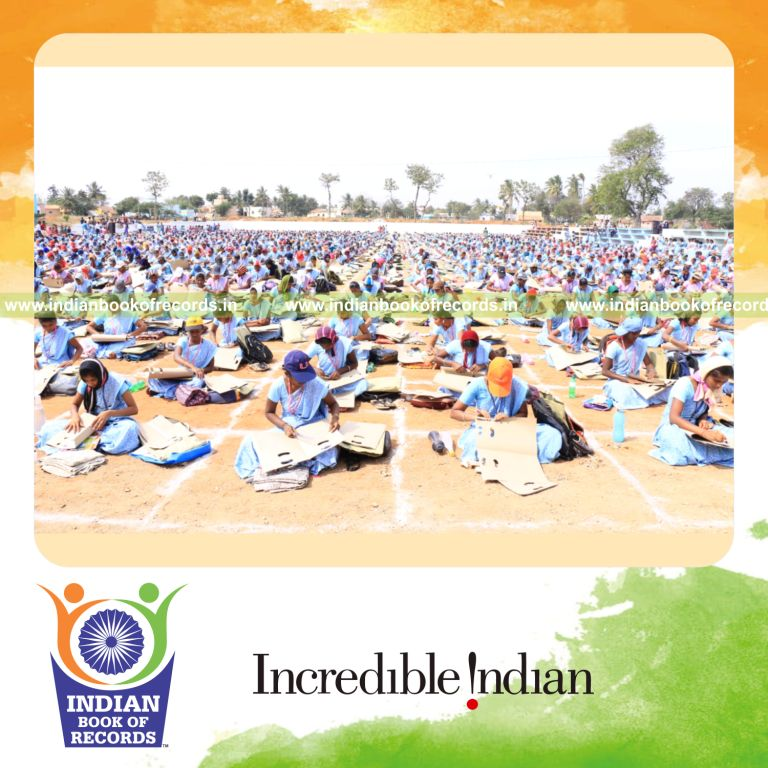 team making maximum paper bags in limited time for Indian Book of Records