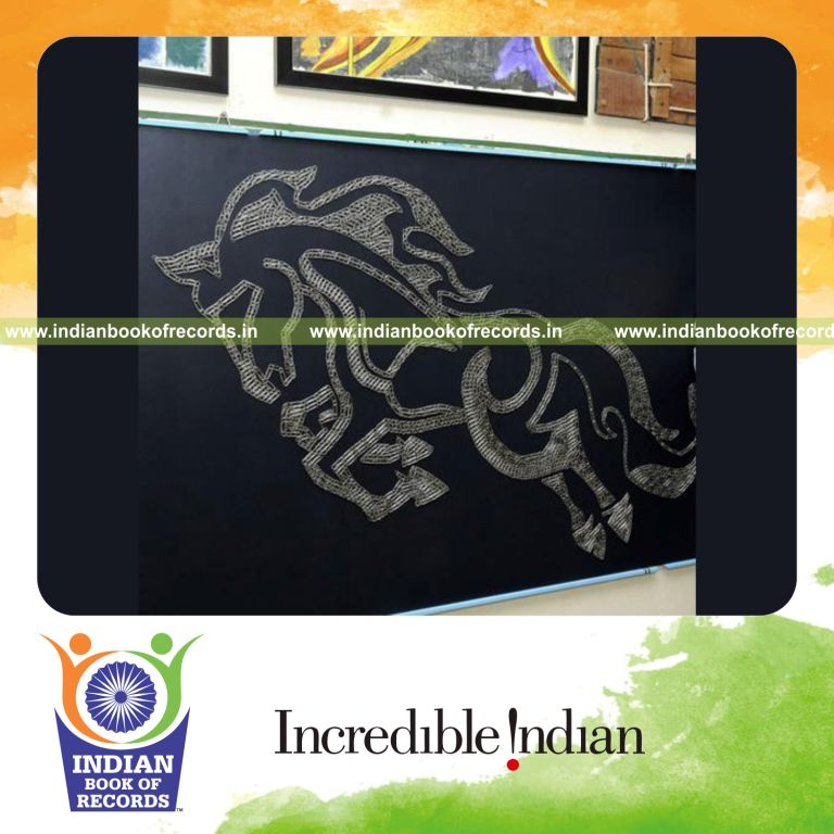 mural created using paper clips for Indian Book of Records