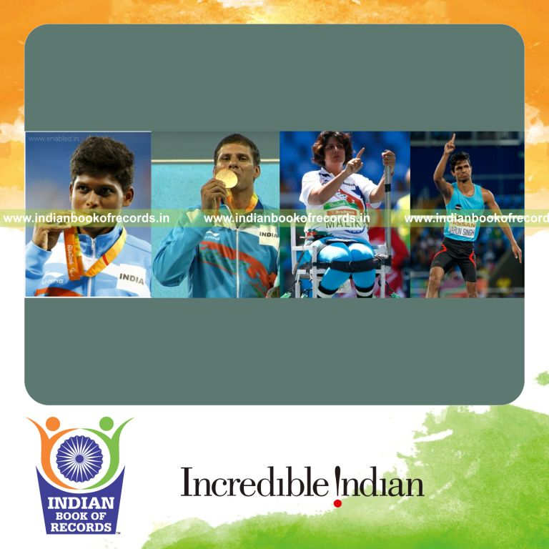 maximum medals won at paralympics event for Indian Book of Records