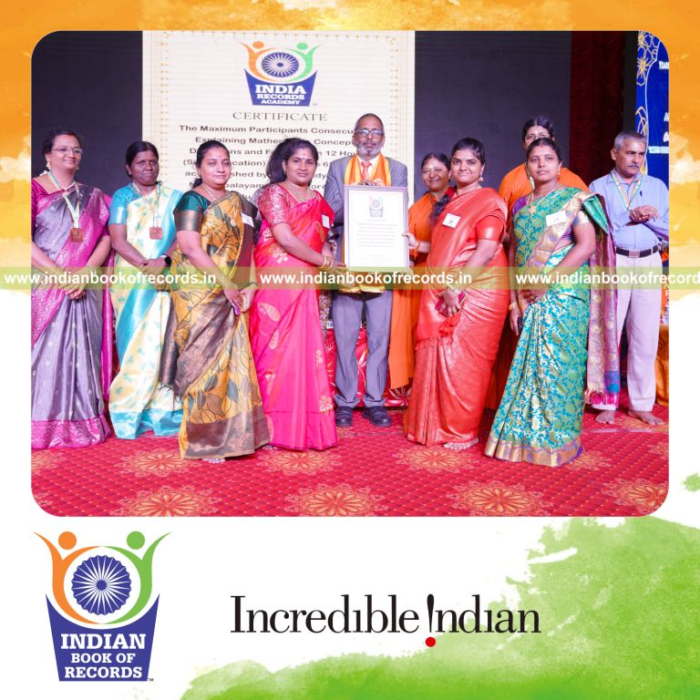 a continuous sequence of people explaining mathematics concepts definitions and formulae one after another for twelve hours at a single location for a record in Indian Book of Records