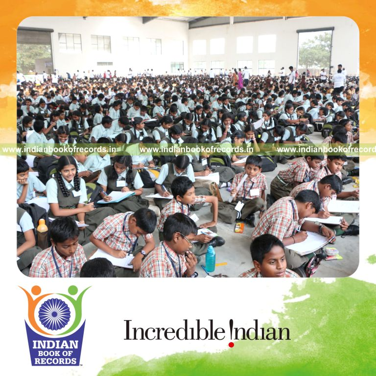 participants writing in specific language competition for Indian Book of Records