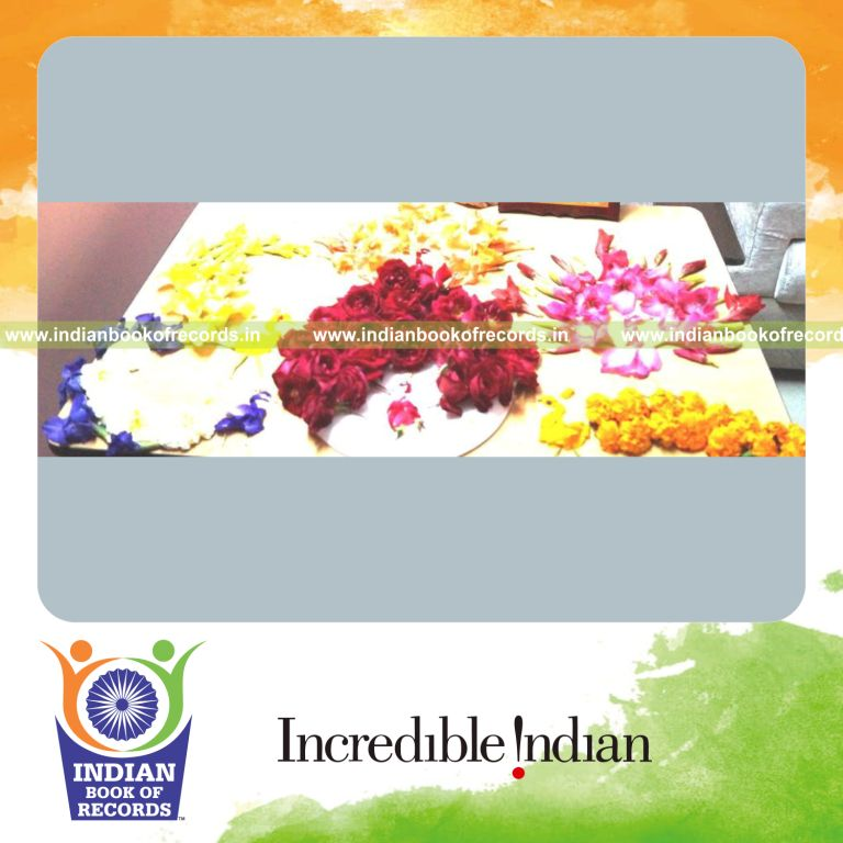 maximum peacock designs created using flowers for Indian Book of Records