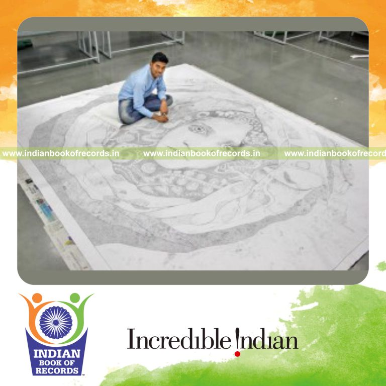 largest pen dot sketch artwork created by individual for Indian Book of Records