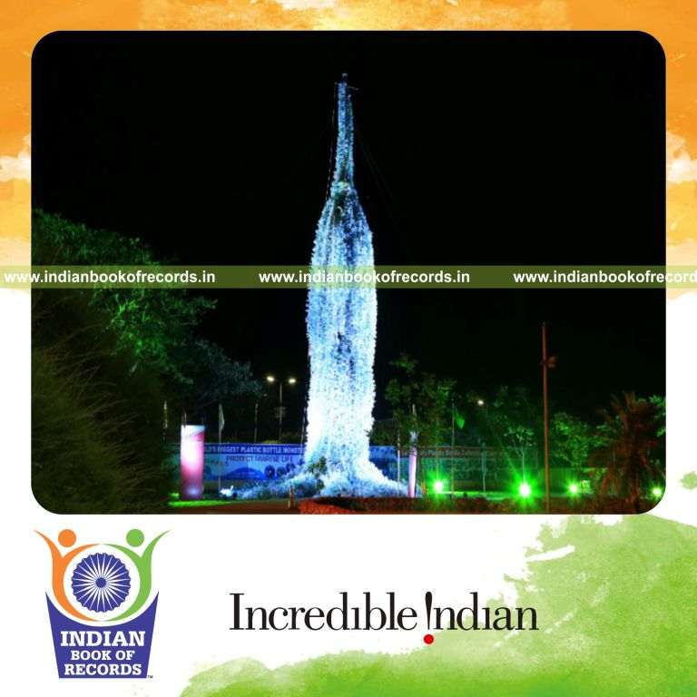 largest sculpture made with plastic bottles for Indian Book of Records