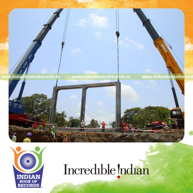 Massive precast PSC twin-cell box structure manufactured and deployed for infrastructure recognized by Indian Book of Records
