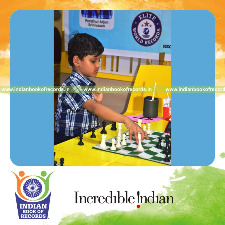 A young preschool child engaged in a long chess playing session recognized by the Indian Book of Records