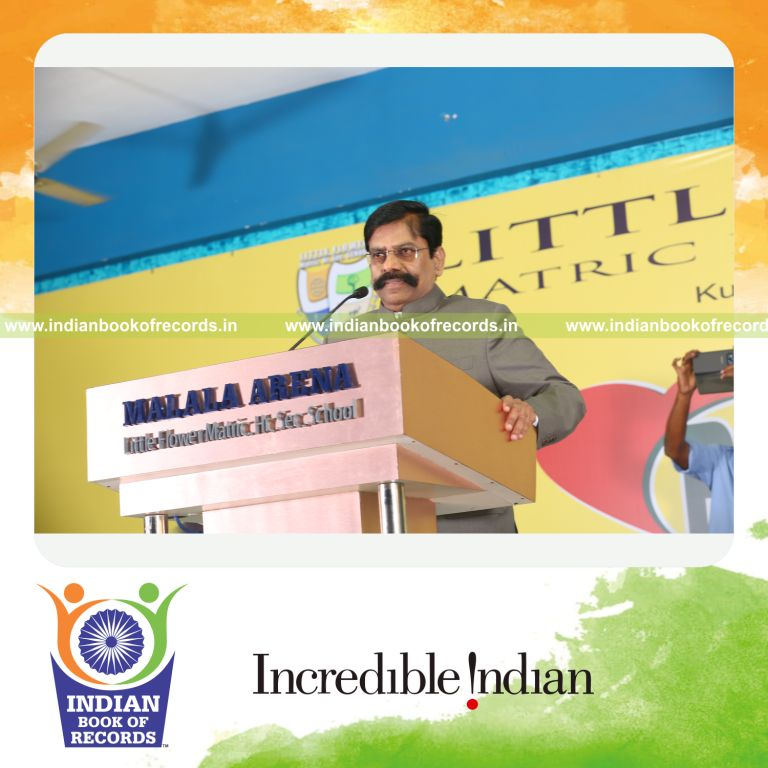 individual addressing participants across multiple locations for Indian Book of Records