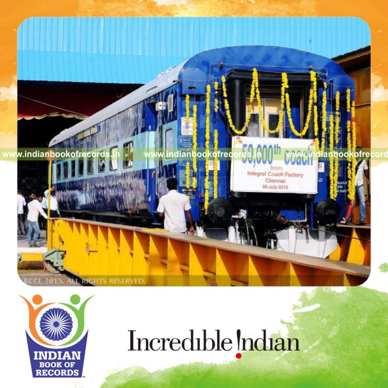 company producing maximum number of rail coaches for Indian Book of Records