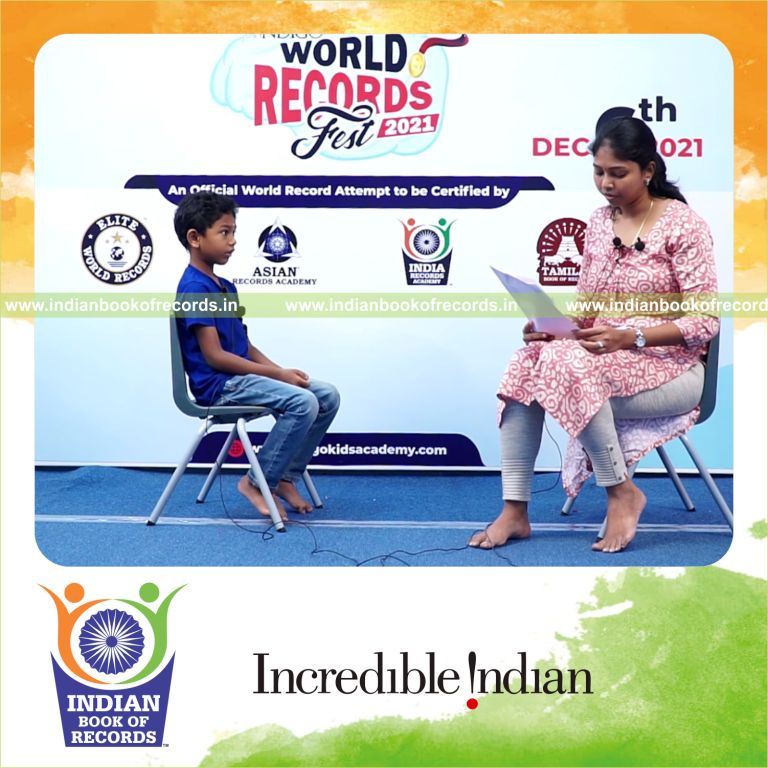 Quick responses to Earth-related questions demonstrated in a timed challenge recognized by Indian Book of Records