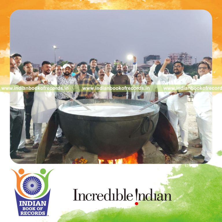 Massive distribution of rice kheer prasad to people in a single day recognized by Indian Book of Records