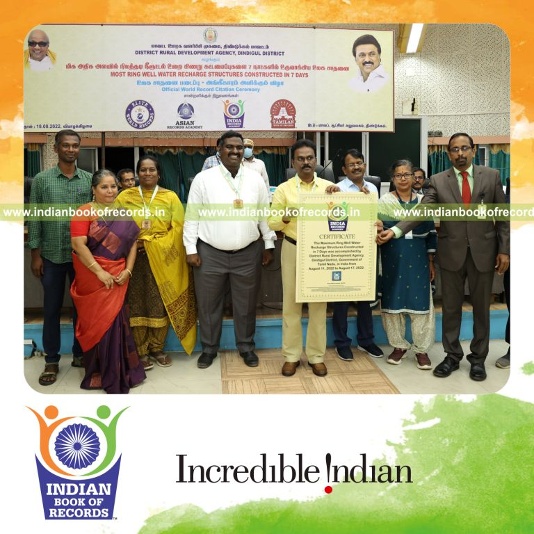 Multiple water recharge structures built within seven days for the Indian Book of Records