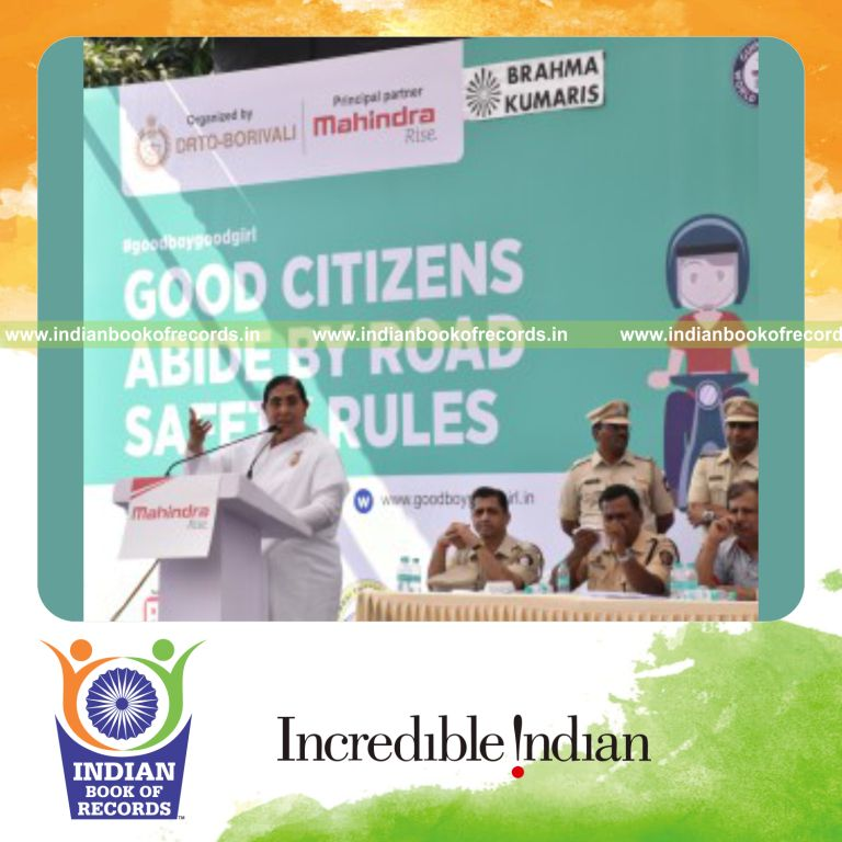participants attending road safety class for Indian Book of Records
