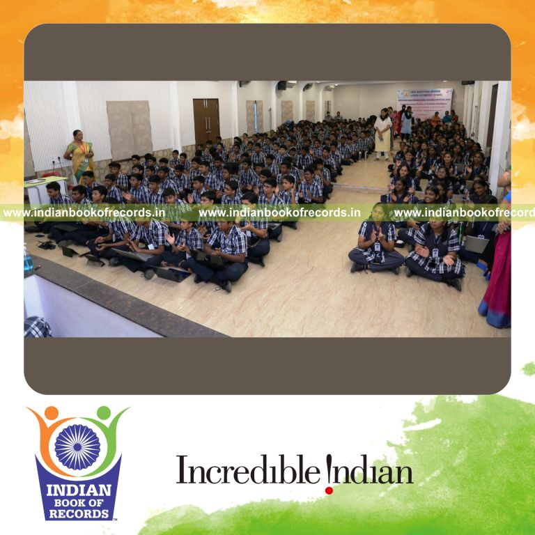 School students contributing together to a collaborative writing blog recognized by the Indian Book of Records