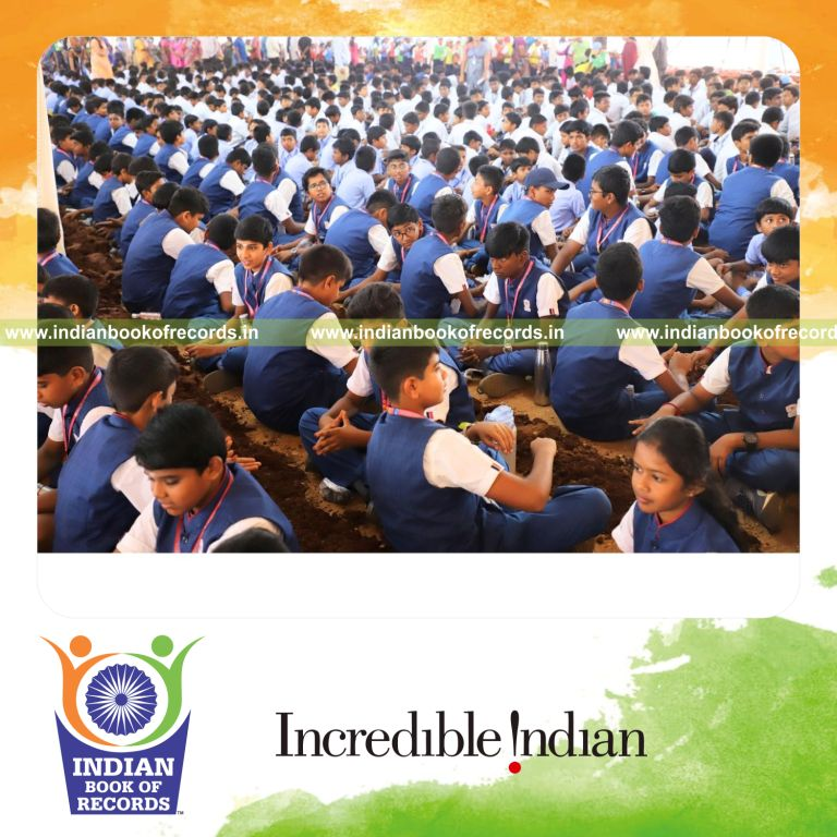 Participants creating seed balls together for one hour at a single venue for the Indian Book of Records