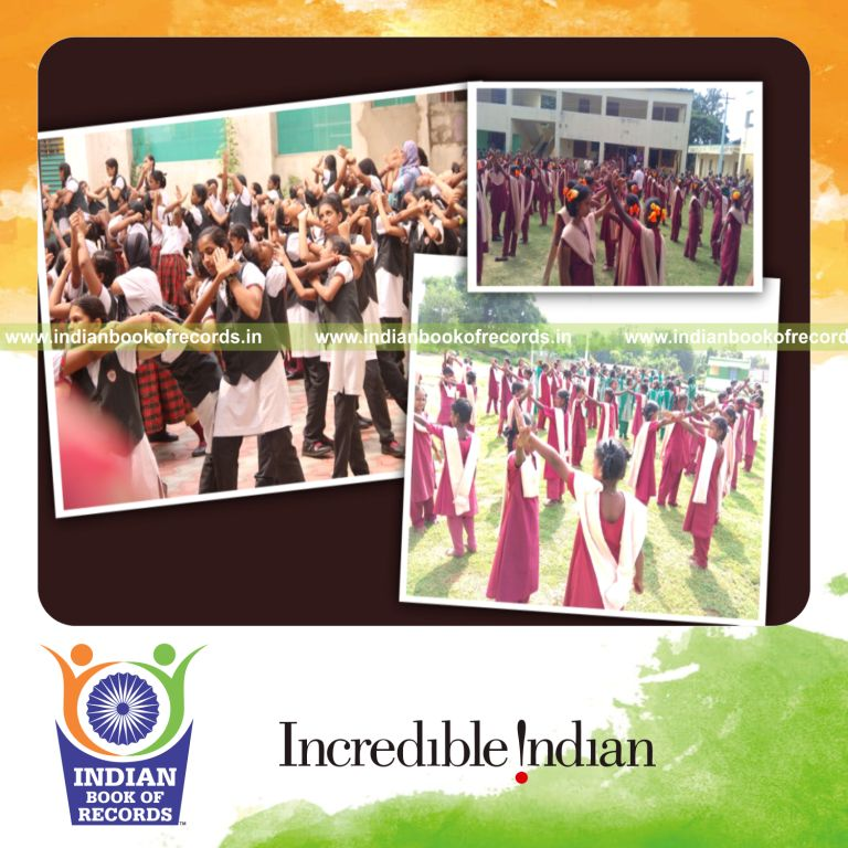 girls participating in large self defense class across multiple locations for Indian Book of Records