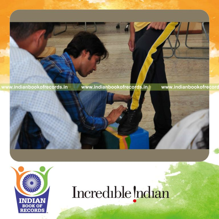maximum number of shoes shined in limited time for Indian Book of Records