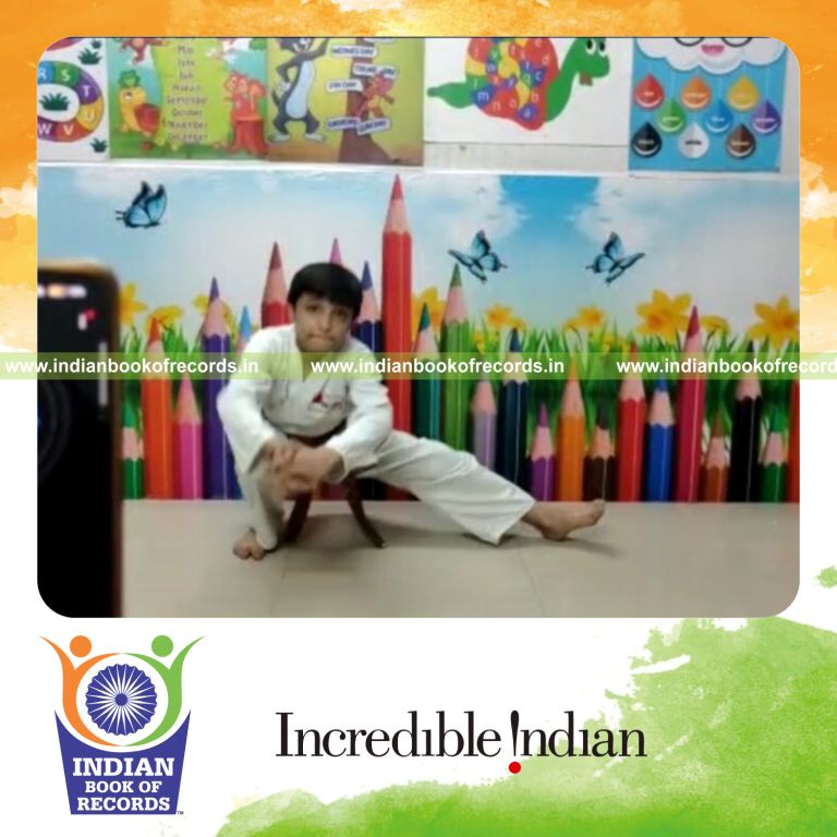 Young boy performing rapid side-to-side lunges within one minute recognized by Indian Book of Records