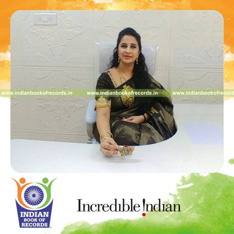 Miniature replica of a traditional designer blouse created with precision recognized by Indian Book of Records