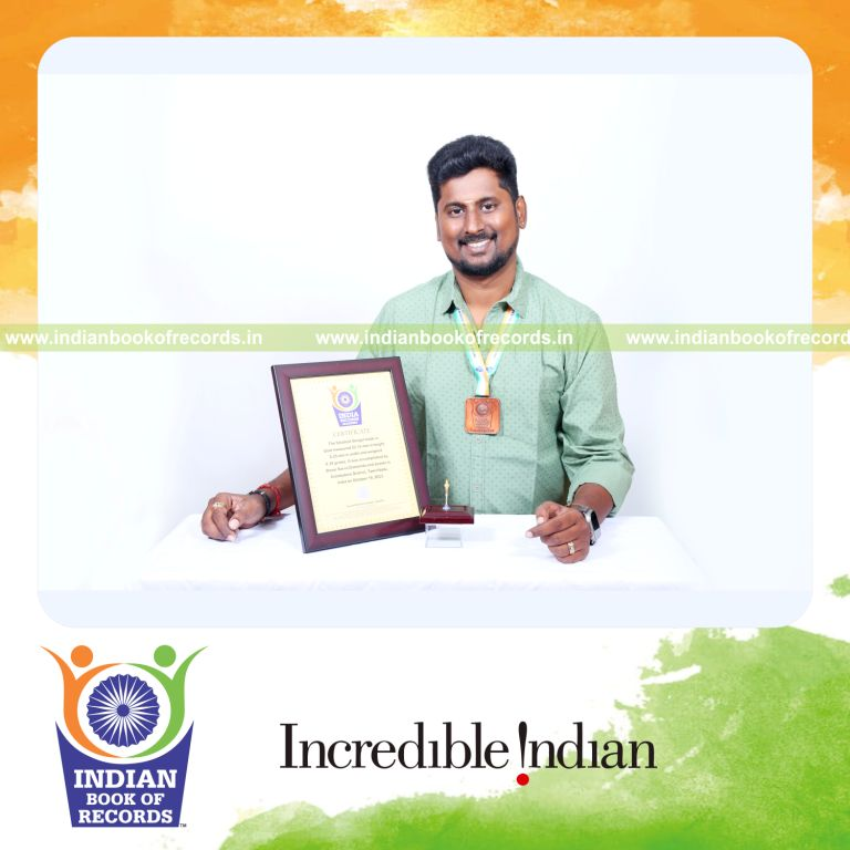 A tiny gold Sengol crafted with precision displayed as a record in the Indian Book of Records