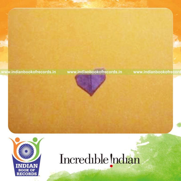 smallest paper heart crafted for record in Indian Book of Records