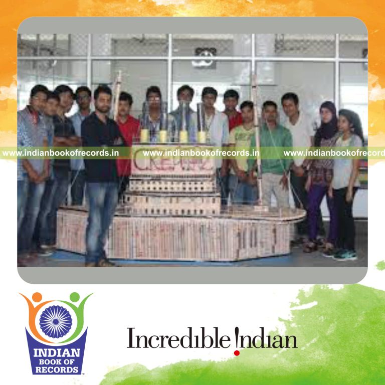 miniature titanic model created using newspaper for Indian Book of Records
